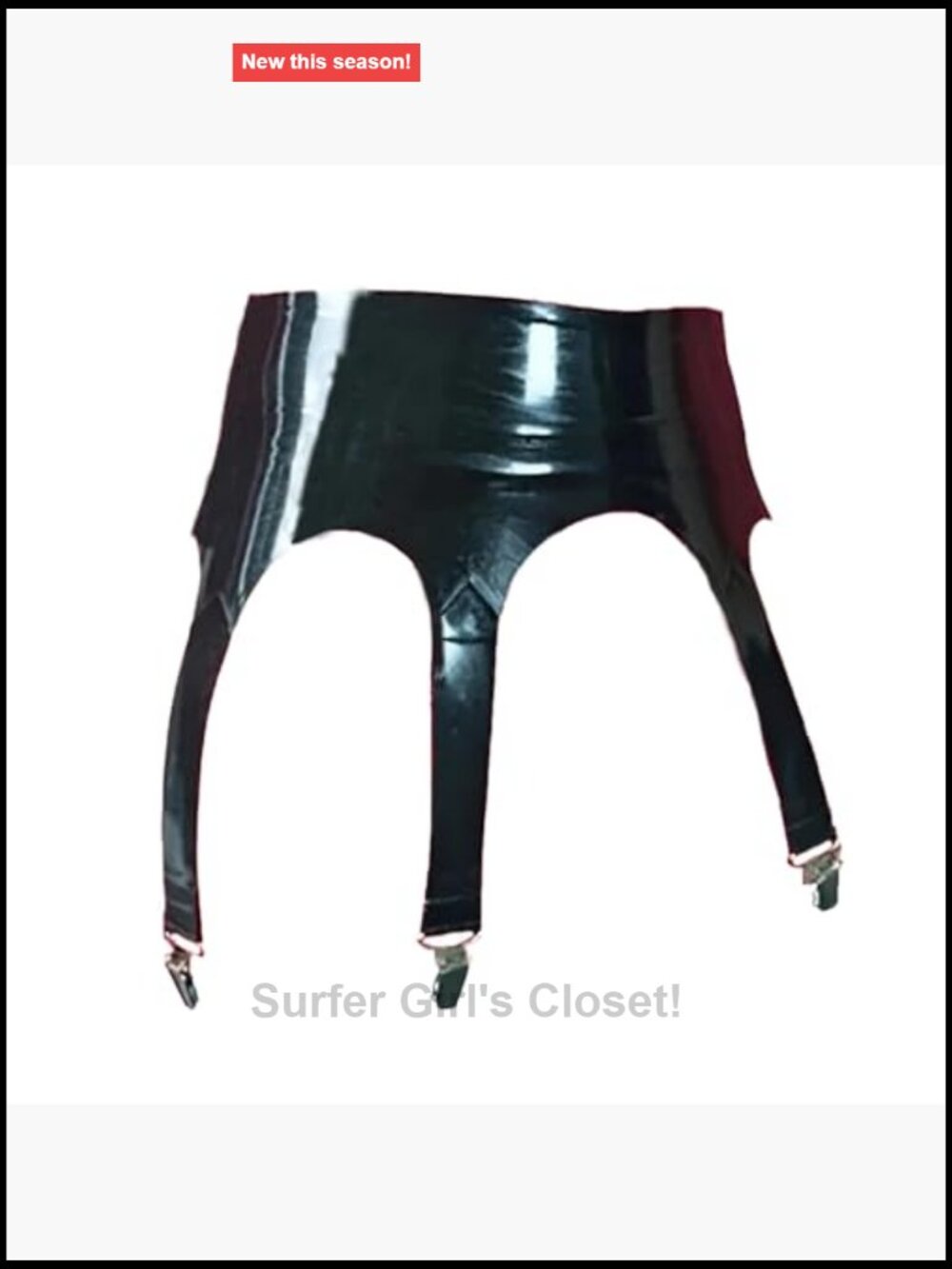 Latex Garter Belt with 6 Straps, High Waist, Handmade, Clubwear - Picture 6 of 6